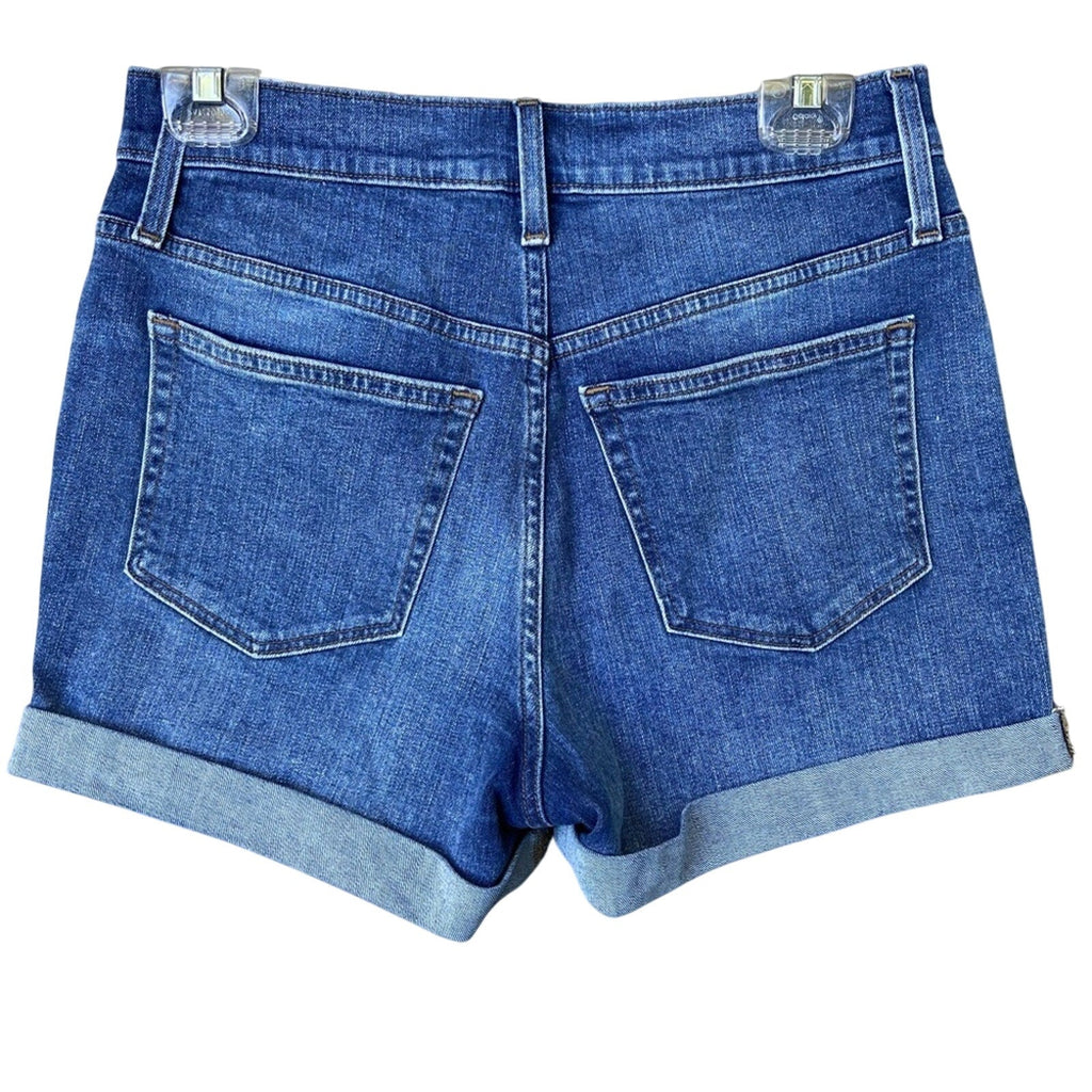 J. Crew Womens Medium Size 26 Jorts Factory Whiskered Denim Blue Jean Shorts