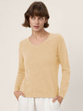 Premium Cashmere Blend Hand-Finished Seamless V-Neck Sweater SURI