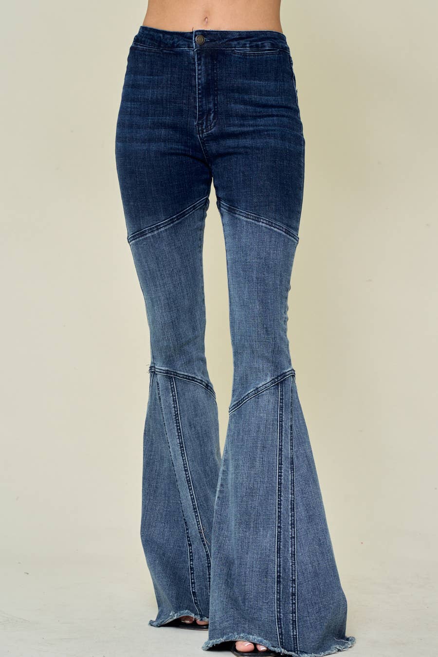 Women’s Western Ombre Flared Denim Pants – Retro Cowboy Style