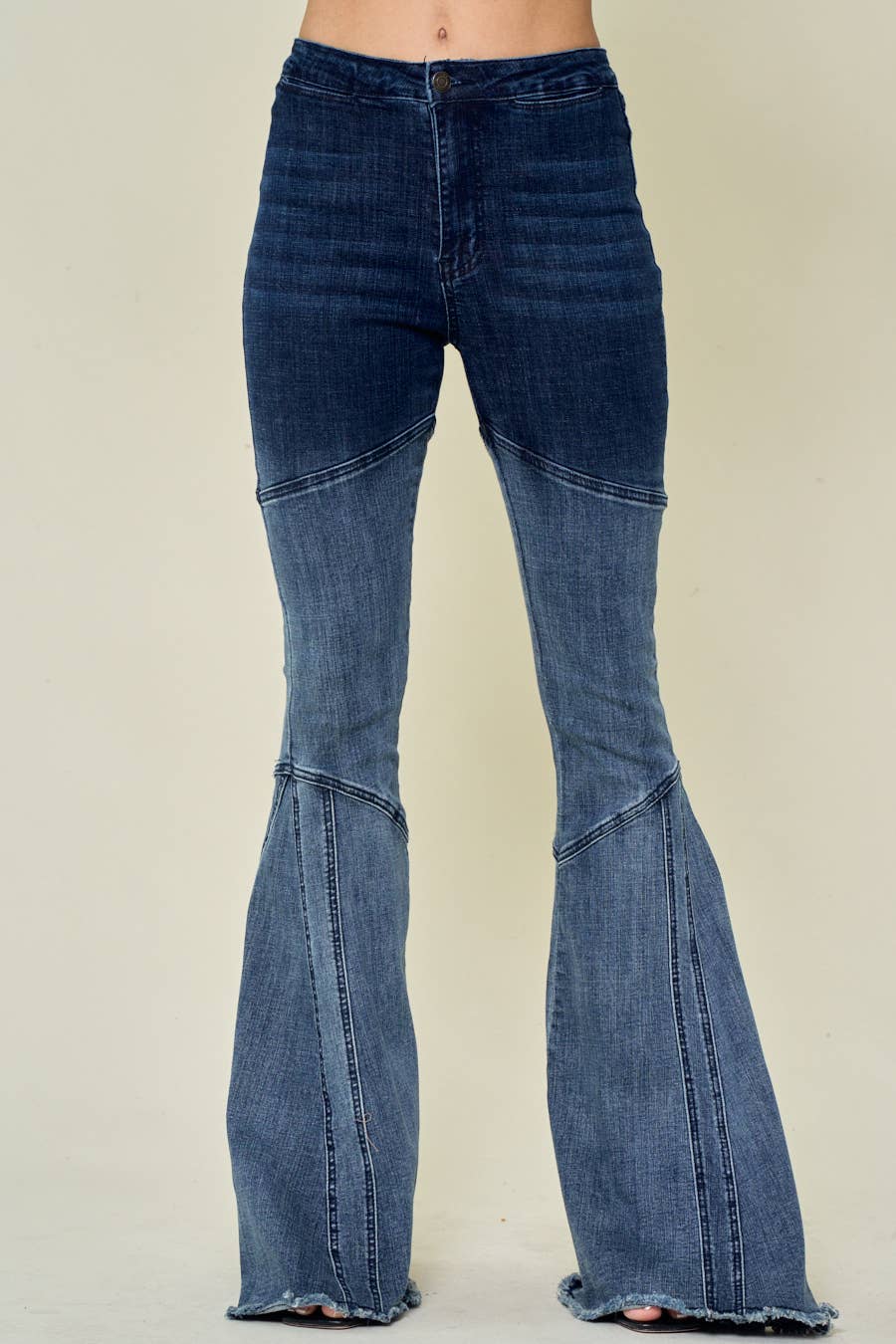 Women’s Western Ombre Flared Denim Pants – Retro Cowboy Style